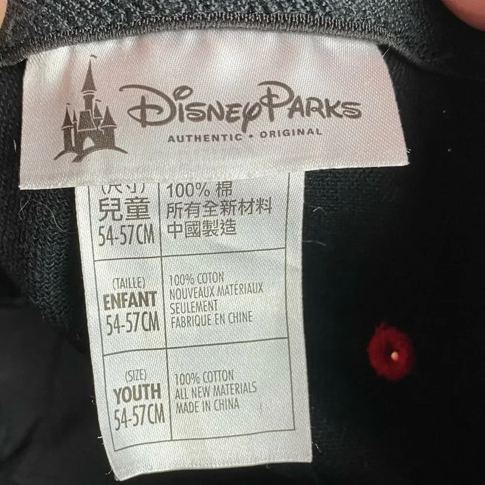 Angry Mickey Disney Parks Flat Bill Cap Hat Black Red White Youth